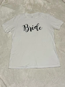 T-shirt maglietta Bella + tela sposa bianca manica corta taglia grande matrimonio casual - Foto 1 di 5