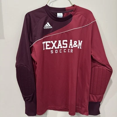 Футболка вратаря Adidas Texas A&M унисекс средний размер SEC с локтевыми подушечками - Изображение 1 из 4