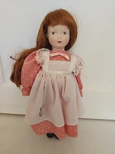 Zasan Vintage Porcelain Musical Doll 9" Red Hair San Francisco Music Co. Freckle - Picture 1 of 8