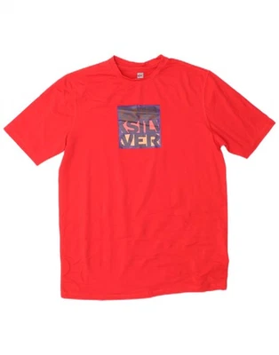 Camiseta gráfica masculina QUIKSILVER 15-16 anos náilon vermelha CJ08 - Imagem 1 de 3