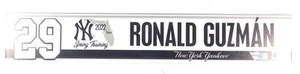 Ronald Guzman #29 Spring Training March 27,2022 Pirates @Yankees Locker Plate - Picture 1 of 1