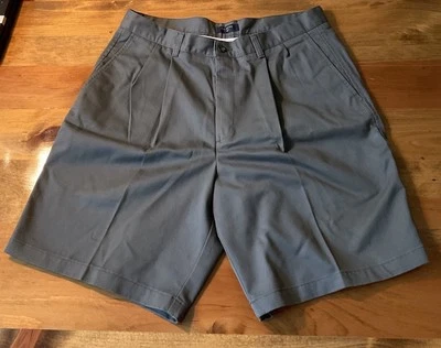 Pantalones Cortos de Golf Dockers Calce Relajado Plisados Para Hombre Talla 36 Verde/Gris 9” Entrepierna NUEVO Foto 1 de 4