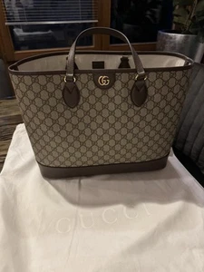Gucci Ophidia Medium Tote Bag Beige / Brown Shopper - NEU - Bild 1 von 11