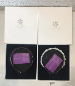 Paar Edelstein Stirnbänder Edelsteinauren von Gemporia mit Boxen - Bild 1 von 8