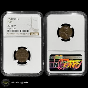 1964 1C Lincoln Memorial Cent DDR FS-801 Variety NGC AU55 BN - Picture 1 of 3