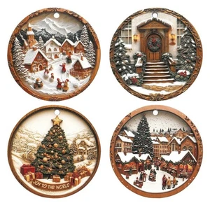 4er Set Untersetzer aus Keramik und Kork BRANDANI Weihnachten Weihnachten 11 cm - Bild 1 von 3