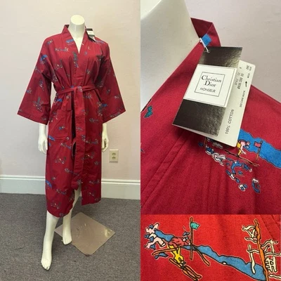 Vintage Christian Dior Men's Dressing Gown Robe Ski Pattern Cotton NWT One Size - Image 1 of 4