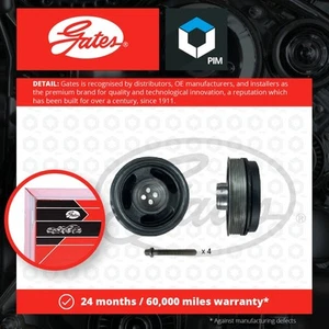 Crankshaft Pulley (TVD) fits BMW X2 F39 2.0D 2017 on B47C20A Gates 11238602800 - Picture 1 of 2
