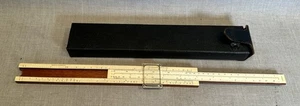 Vintage Keuffel & Esser K&E Rechenschieber #4054 mit schwarzem Lederetui, Holzoptik - Bild 1 von 10