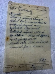 1947 Union Pacific Railroad Company  - Train Order - Picture 1 of 10