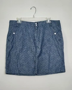 Tommy Hilfiger Women's Blue Denim Polka-dot Pencil Skirt W/Pockets Size 12 - Picture 1 of 6