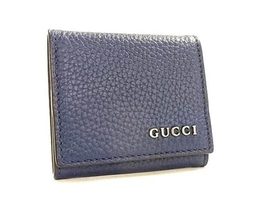 Estuche para monedas GUCCI 771160 cuero azul marino unisex excelente estado Foto 1 de 4