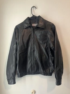 Jaqueta de couro masculina vintage Jeff Gordon Hendricks Racing pequena preta bombardeiro Dupont - Imagem 1 de 4