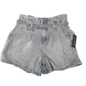 Blank NYC Size 25 Shorts NEW High Waist Skinny Belt Mom Light Wash Cotton - Picture 1 of 3