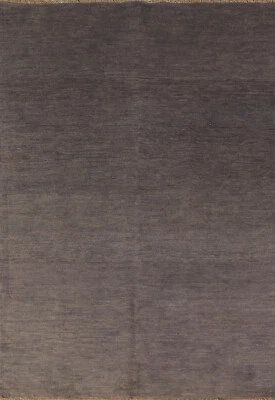 Handmade Gabbeh Solid Design Wool Modern Rug - Gray Color" 4x6 ft - Image 1 of 4