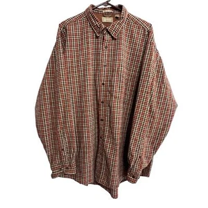 Arrow Khakis Flannel Button Down Dress Shirt Mens Size XXL Brown Plaid Cotton - Picture 1 of 4