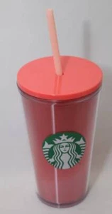 Taza fría Starbucks con vaso cambiante de color rosa pajita 16 oz grande raro 2019 - Imagen 1 de 7