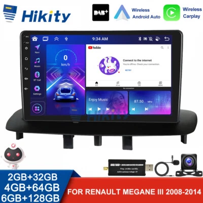 Android 13 For Renault Megane III 2008-2014 Car Radio Sat Nav Carplay DAB+ 128GB - Image 1 of 4