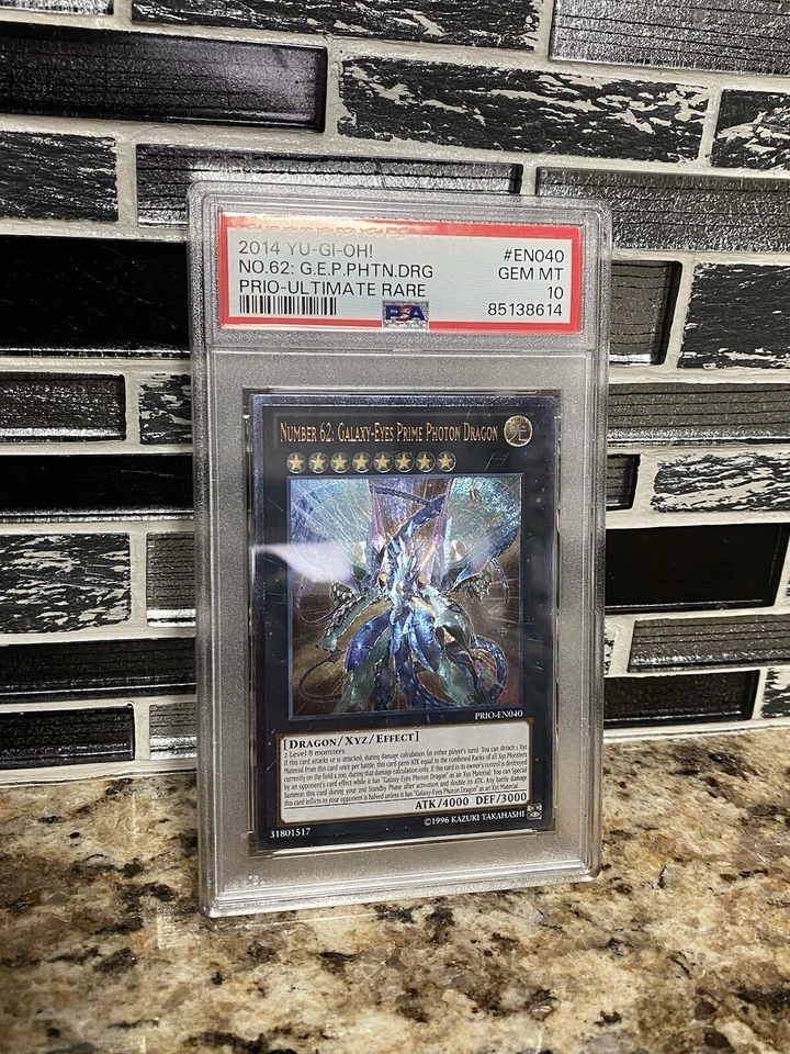 YU GI OH  2014 PRIO-EN040 NUMBER 62 GALAXY-EYES PRIME PHOTON DRAGON PSA 10 - Image 1 of 4