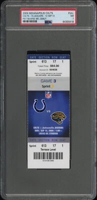 PSA 7 - PAT MCAFEE DEBUT - 2009 NFL JAGUARS @ INDIANAPOLIS COLTS FULL TICKET  - Image 1 of 3