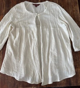 April Cornell Tunic Women’s Cream Peasant Lagenlook Boho Artsy - Picture 1 of 5