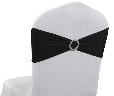 50 Spandex Stretch Chair Cover Sashes Bows Wedding Party Decoration - FREE SHIP - Image 1 of 4
