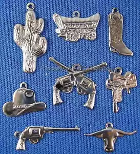 Lote de dijes 4675 para vaqueros country western enchapados en S/S - Imagen 1 de 1