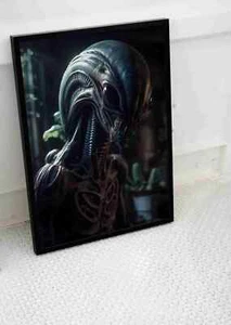 SCARY HORROR ALIEN XENOMORPH POSTER BRIGHT ART PRINT SIZE A3 A4 - Picture 1 of 1