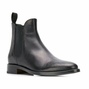 Herren Echtleder Chelsea Stiefel Schuhe zum Anziehen spitze Zehenpartie britisches formelles Geschäft - Bild 1 von 12