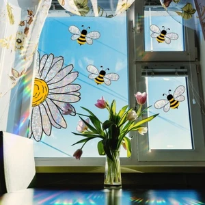 Window Film Static Cling Adorable Bees Glass Sticker Self Adhesive Decorative - Picture 1 of 8