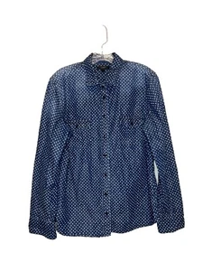 J. Crew Stern gemustertes geknöpftes Hemd Baumwolle abgenutzt Damengröße 14 - Bild 1 von 7