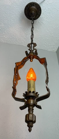 1930's HIGH QUALITY  SOLID BRONZE PENDANT Cover