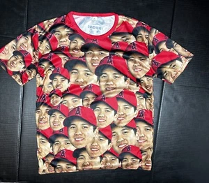 LA Angels Shohei Ohtani Face All Over Print Shirt Mens XL Stadium Giveaway SGA - Picture 1 of 2