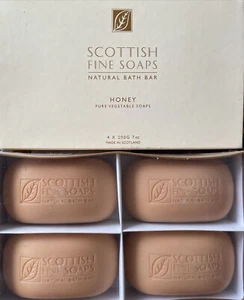 The Scottish Fine Soaps Co Honey Soap Bars (4 x 3.5 oz) NIB 4 Bars In Box HTF - Picture 1 of 3