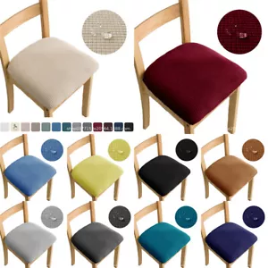 Stretch Jacquard Dining Chair Seat Cover Spandex Slipcovers Wedding Party Decor - Imagen 1 de 35