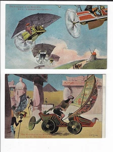 2 Cartoline Fumetto Inglese 1902 Evoluzione dell'Automobile #II e #V p1184 - Foto 1 di 2