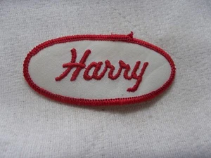 HARRY USED EMBROIDERED VINTAGE SEW ON NAME PATCH TAGS ASSORTED COLORS  - Picture 1 of 14