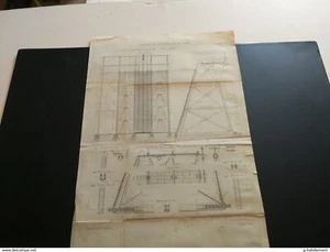 ANNALES PONT et CHAUSSEES (Dep 92) Plan du Barrage de Suresnes sur la Seine 1889 - Imagen 1 de 4