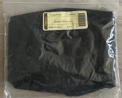 Longaberger Black SERVE AROUND Basket Liner ~New in Bag~ New Cover