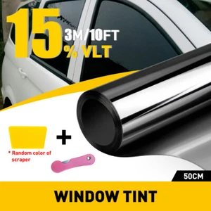 10'FT Uncut Roll Window Mirror Black Chrome Tint Film Car Home Office Glass EAK - Picture 1 of 8