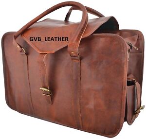 18" Women's Vintage Best Choice Leather Luggage Duffel Gym Overnight Weekend Bag