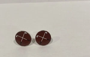 Golf PGA Putt Club Sports Ball Cuff links Brown & Silver. - Picture 1 of 3