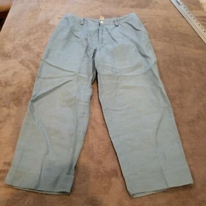Real Clothes Womens High Rise Casual Cropped Pants Fly Zip Blue Size 6 Petite - Picture 1 of 8