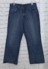 Bullhead Men's  34x29 Jeans Loose Boot Blue Distressed Denim
