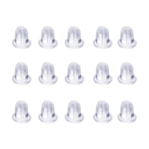 100 Stck. Silikon Ohrring Rückseite Gummi Ohrring Rückseite Stopper Kappe weich klar Ohrringe - Bild 1 von 12