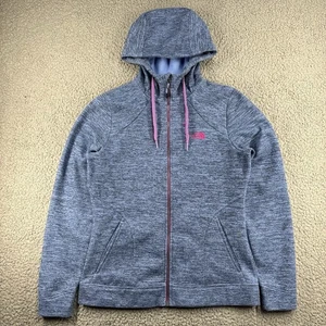 The North Face Damen Hoodie mittelblau meliert mit rosa durchgehendem Reißverschluss und Taschen - Bild 1 von 17