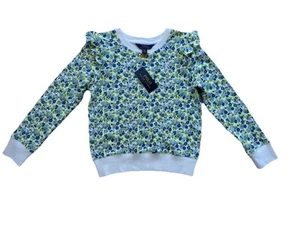 Polo Ralph Lauren Girls' Floral Ruffled French Terry Sweatshirt Size M (8-10) - Picture 1 of 10