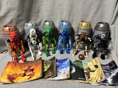 LEGO Bionicle Toa Mata Juego Completo (8531-8536) con Botes y Manuales - 2001 Foto 1 de 4