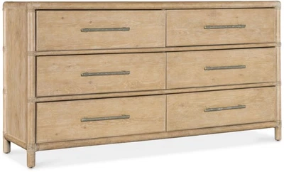 Cómoda de madera Hooker Furniture 6950-90202 Retreat 68" W 6 cajones - Dune Foto 1 de 4