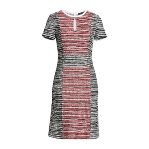St. John Collection Amelia Women's Tweed Colorblock Sheath Dress Size 4 - Picture 1 of 7